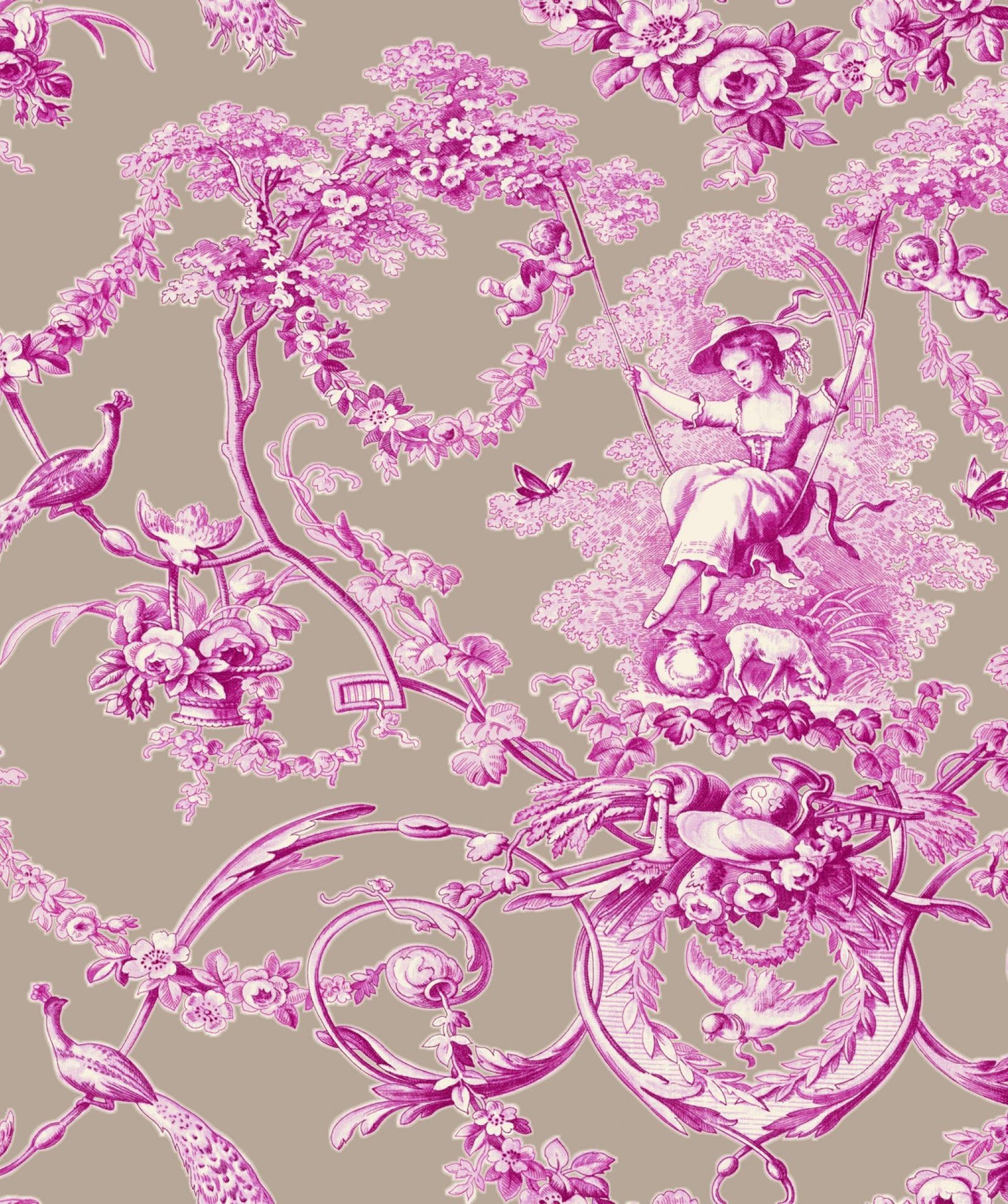Fuchsia fond lin