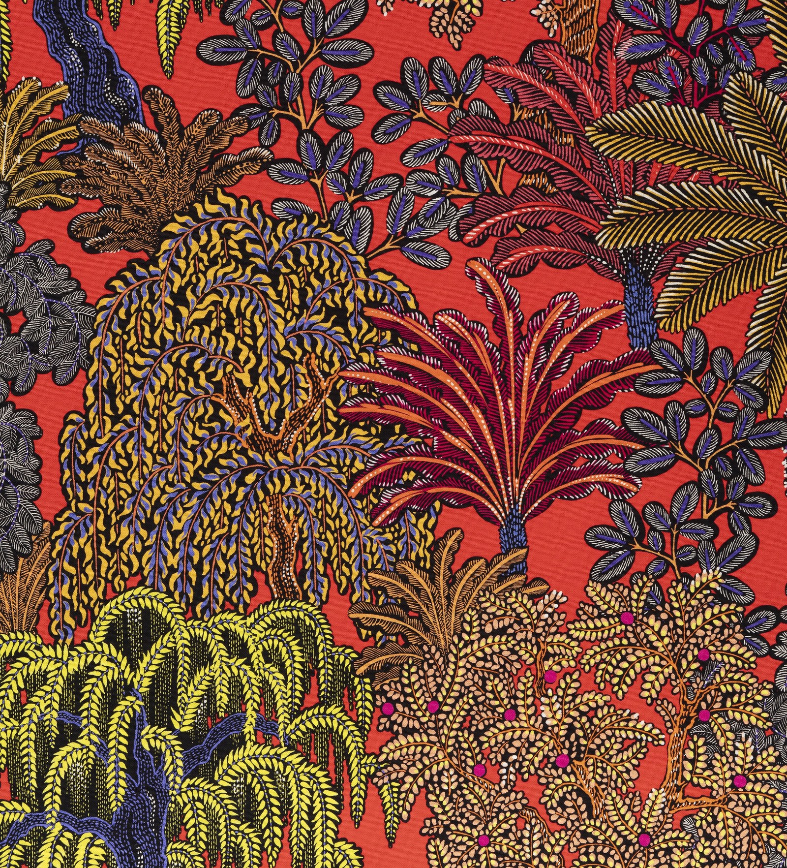 Majorelle Jaune fond rouge