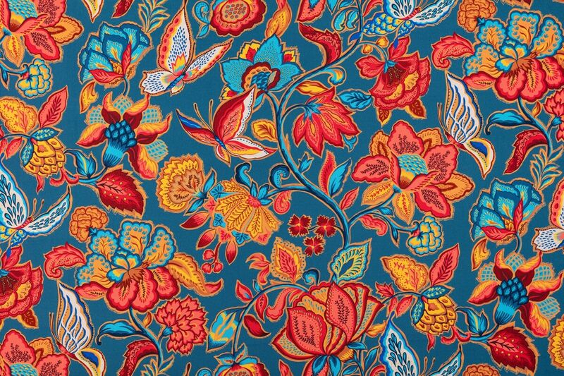 Timeline| Percale Fond bleu jean